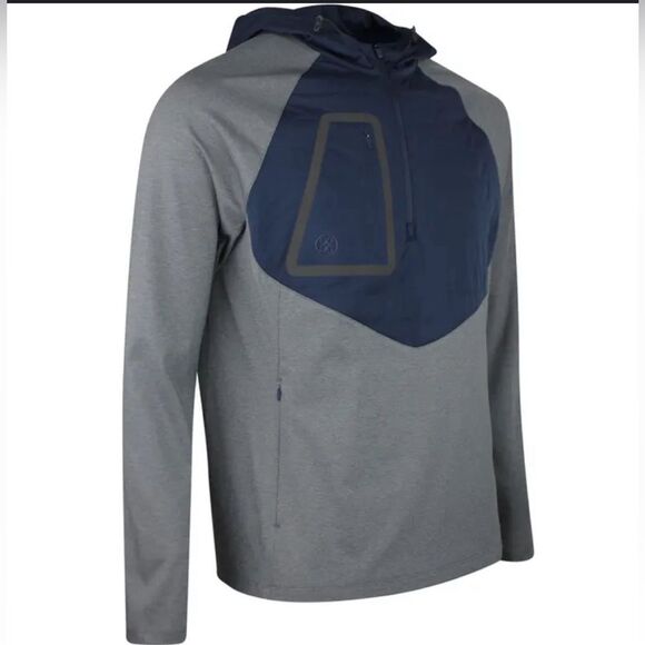 G/FORE Hooded Quartet Zip Charcoal Heather Grey Size M - Picture 3 of 5
